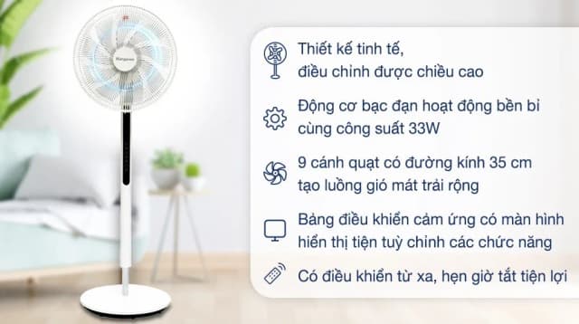 So sánh giá Quạt đứng Kangaroo 9 cánh KG729 33W rẻ nhất? - Ảnh 7