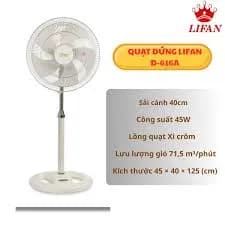 So sánh giá Quạt đứng Lifan 5 cánh Đ-616A 45W rẻ nhất? - Ảnh 10
