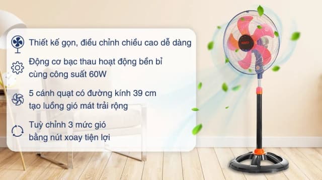 So sánh giá Quạt đứng Senko 5 cánh DTS1609 60W rẻ nhất? - Ảnh 8