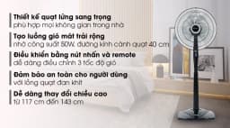 So sánh giá Quạt đứng Sharp 3 cánh PJ-S40RV-DG 50W - Tìm sản phẩm giá rẻ nhất - Ảnh 3