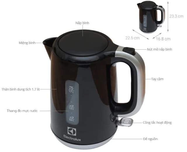 So sánh giá Bình đun siêu tốc Electrolux 1.7 lít EEK3505 rẻ nhất? - Ảnh 3