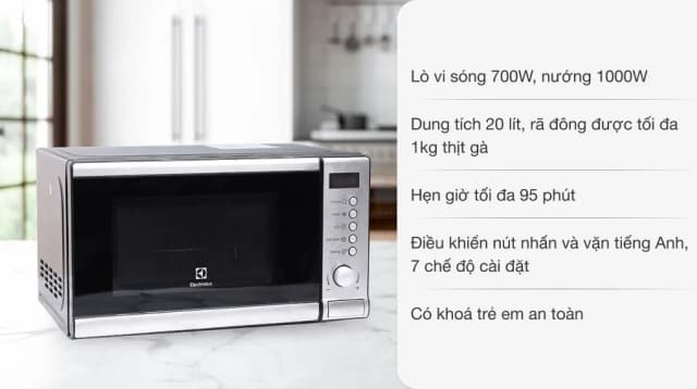 So sánh giá Lò vi sóng có nướng Electrolux EMS2027GX 20 lít rẻ nhất? - Ảnh 3