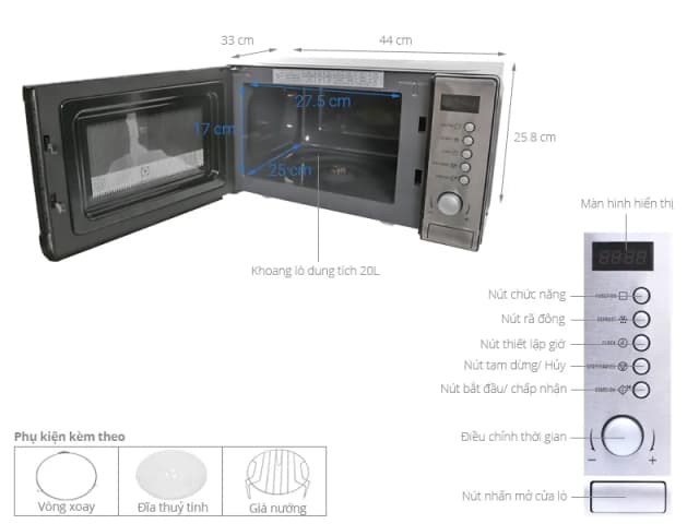 So sánh giá Lò vi sóng có nướng Electrolux EMS2027GX 20 lít rẻ nhất? - Ảnh 6