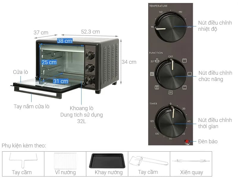 Lò nướng Electrolux EOT3218XG 32 lít - Giá rẻ nhất hôm nay - Ảnh 4
