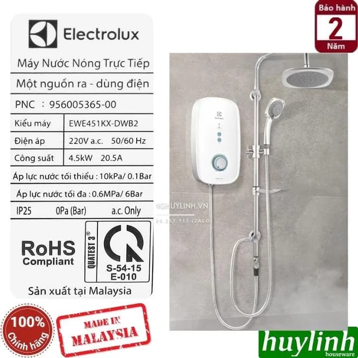 So sánh giá Máy nước nóng trực tiếp Electrolux 4500W EWE451KX-DWB2 - Tìm sản phẩm giá rẻ nhất - Ảnh 7