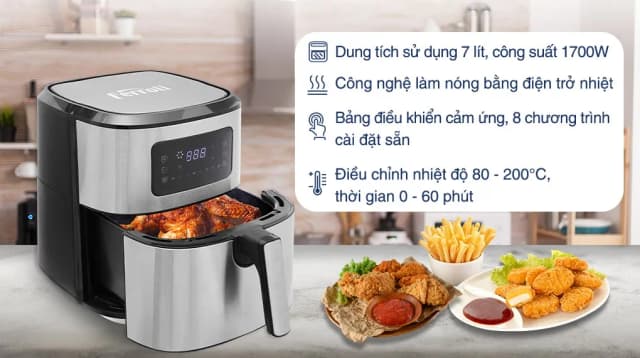 So sánh giá Nồi chiên không dầu Ferroli 7 lít FAF-7.0D rẻ nhất? - Ảnh 4