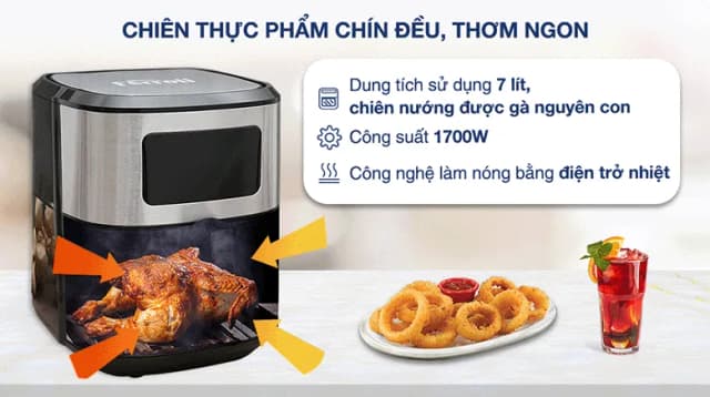 So sánh giá Nồi chiên không dầu Ferroli 7 lít FAF-7.0D rẻ nhất? - Ảnh 7