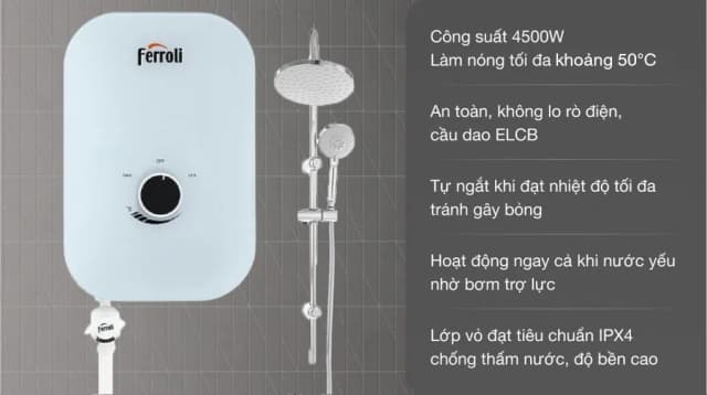 So sánh giá Máy nước nóng trực tiếp Ferroli 4500W MIDO-MSP 4.5S rẻ nhất? - Ảnh 12