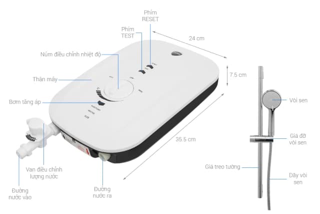So sánh giá Máy nước nóng trực tiếp Ferroli 4500W MIDO-MSP 4.5S rẻ nhất? - Ảnh 3