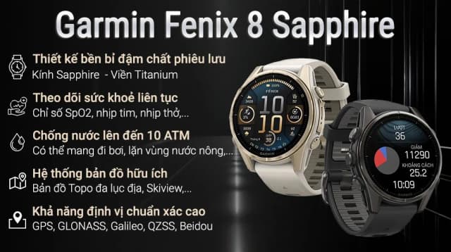 So sánh giá Garmin Fenix 8 Sapphire 43mm viền Titanium dây silicone rẻ nhất? - Ảnh 2