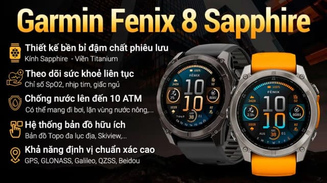 So sánh giá Garmin Fenix 8 Sapphire 51mm viền Titanium dây silicone rẻ nhất? - Ảnh 2