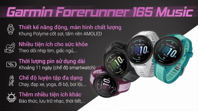 So sánh giá Garmin Forerunner 165 Music 43mm dây silicone rẻ nhất? - Ảnh 2