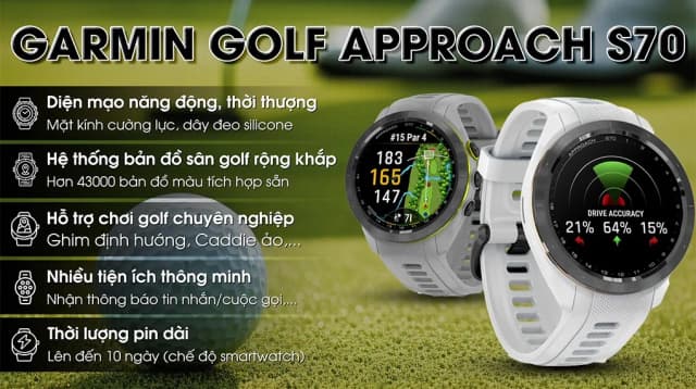 So sánh giá Garmin Golf Approach S70 42mm dây silicone rẻ nhất? - Ảnh 2