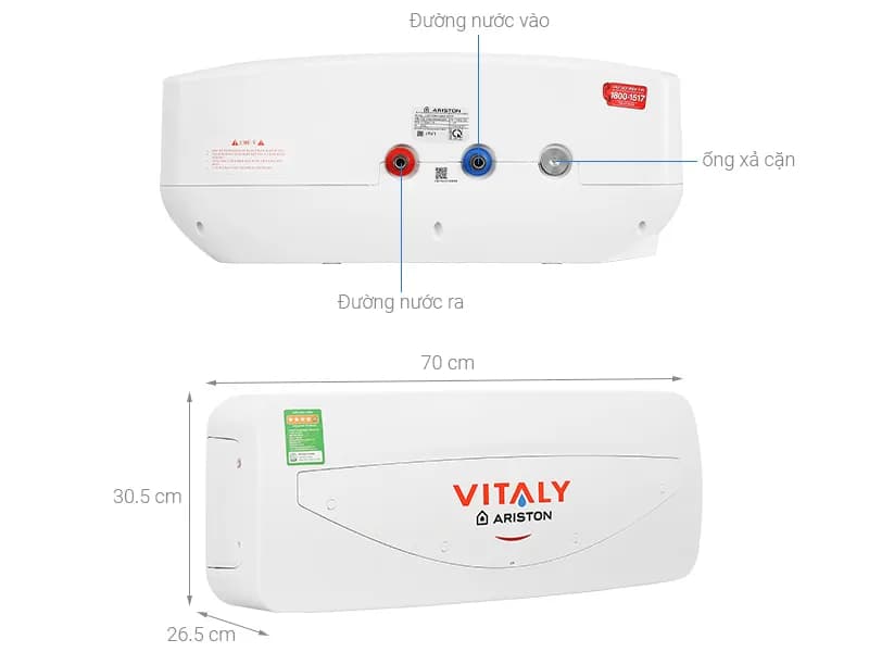 So sánh giá Máy nước nóng gián tiếp Ariston 20 lít 2500W VITALY 20 SLIM 2.5 FE 2024 - Tìm sản phẩm giá rẻ nhất - Ảnh 4