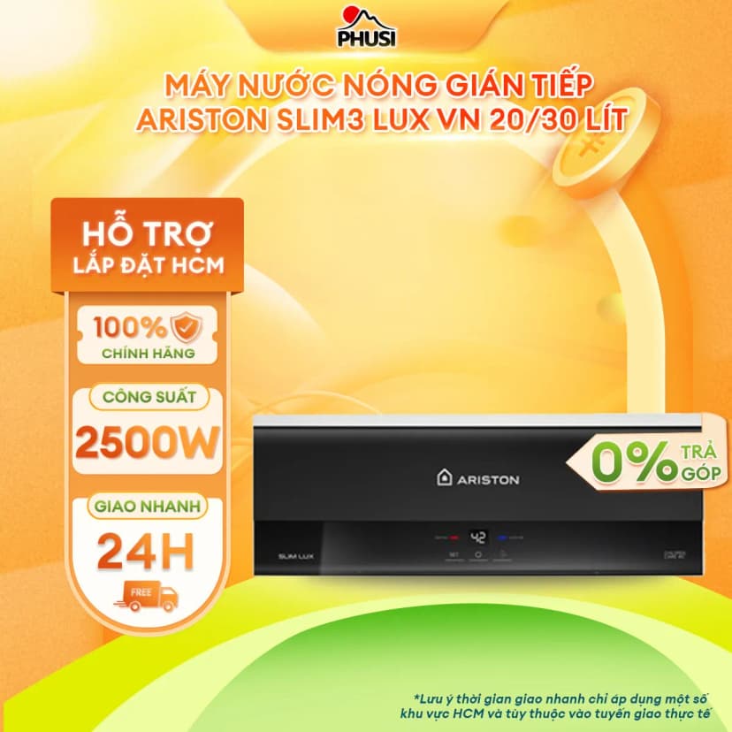 Máy nước nóng gián tiếp Ariston 30 lít 2500W SLIM3 30 LUX - Giá rẻ nhất hôm nay - Ảnh 20