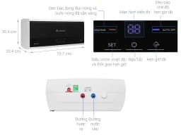 Máy nước nóng gián tiếp Ariston 30 lít 2500W SLIM3 30 LUX - Giá rẻ nhất hôm nay - Ảnh 3