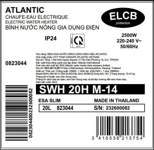 So sánh giá Máy nước nóng gián tiếp Atlantic 20 lít ESA SLIM 823044 SWH 20H M-14 rẻ nhất? - Ảnh 13