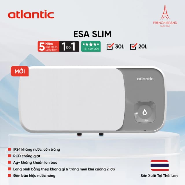 So sánh giá Máy nước nóng gián tiếp Atlantic 20 lít ESA SLIM 823044 SWH 20H M-14 rẻ nhất? - Ảnh 15