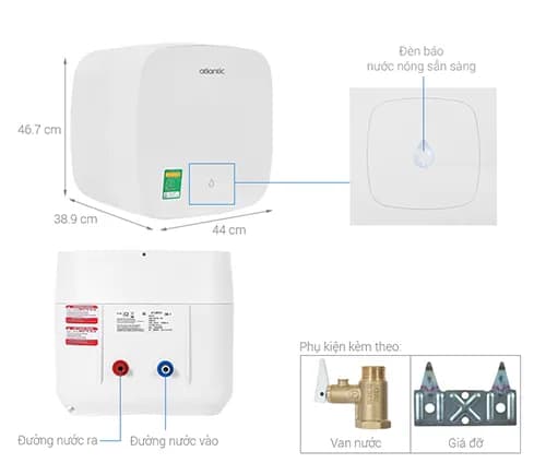 So sánh giá Máy nước nóng gián tiếp Atlantic 30 lít AMI SQUARE 831261 SWH 30A M-N0 rẻ nhất? - Ảnh 3