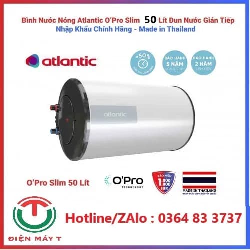 Máy nước nóng gián tiếp Atlantic 50 lít OPRO SLIM 843041 SWH 50H M-5 - Giá rẻ nhất hôm nay - Ảnh 15