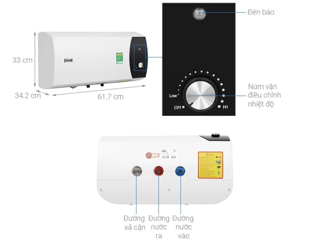 So sánh giá Máy nước nóng gián tiếp Ferroli 30 lít 2500W Mate 30L Ag+ rẻ nhất? - Ảnh 2