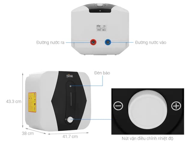 So sánh giá Máy nước nóng gián tiếp Ferroli 20 lít 2500W MIDO SQ rẻ nhất? - Ảnh 2