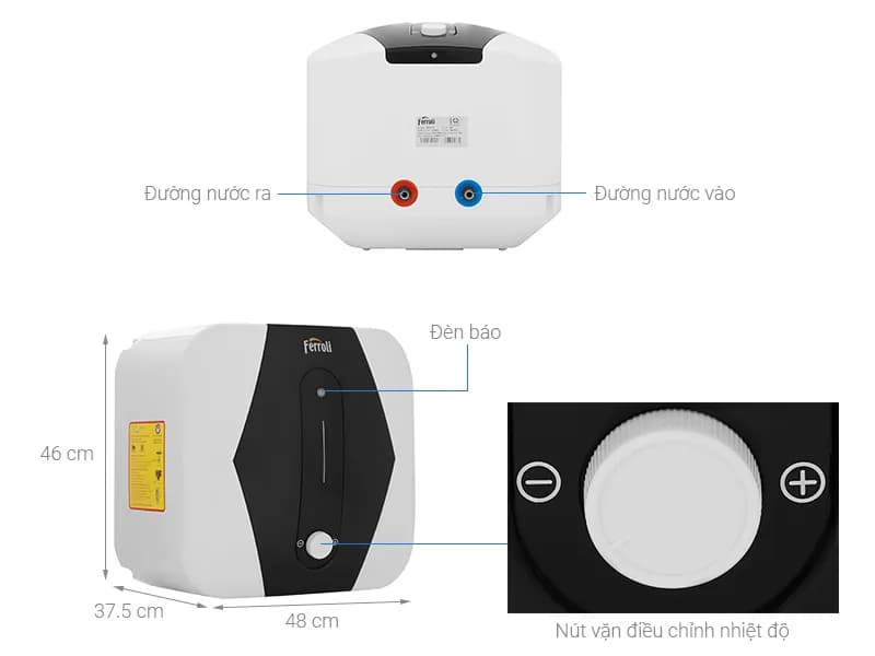 Máy nước nóng gián tiếp Ferroli 30 lít 2500W MIDO SQ - Giá rẻ nhất hôm nay - Ảnh 5