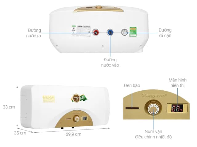 So sánh giá Máy nước nóng gián tiếp Kangaroo 30 lít 2500W KG68A3 rẻ nhất? - Ảnh 2
