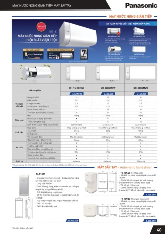 Top 1 so sánh giá Máy nước nóng gián tiếp Panasonic 2500W DH-20HBMVWL - Tìm sản phẩm giá rẻ nhất - Ảnh 16