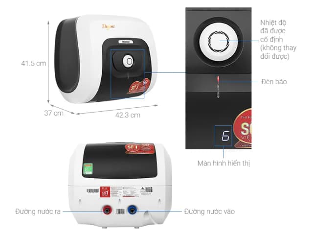 So sánh giá Máy nước nóng gián tiếp Rossi Eleganz 20 lít 2500W REZ20SQ rẻ nhất? - Ảnh 2