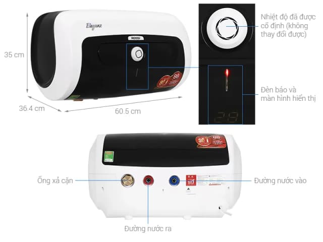 So sánh giá Máy nước nóng gián tiếp Rossi Eleganz 30 lít 2500W REZ30SL rẻ nhất? - Ảnh 3