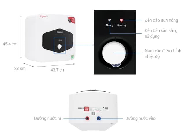 So sánh giá Máy nước nóng gián tiếp Rossi Eleganz-C 30 lít 2500W REC30SQ rẻ nhất? - Ảnh 5