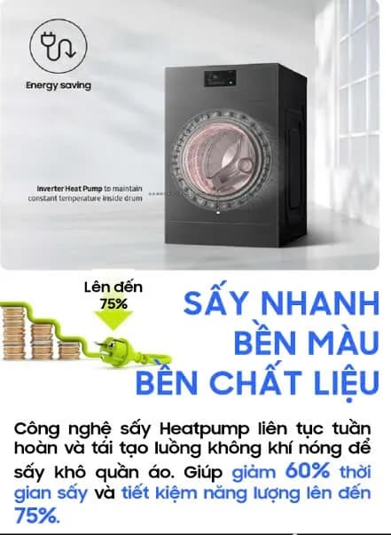 So sánh giá Máy giặt sấy Samsung AI Combo Heatpump Inverter giặt 25 kg - sấy 15 kg WD25DB8995BZSV rẻ nhất? - Ảnh 8