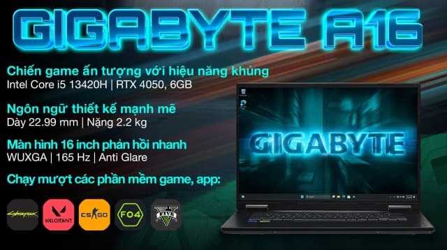 Top 1 so sánh giá Laptop GIGABYTE Gaming A16 GA6H - GAMING-A16-CTHH3VN893SH (i5 13420H, 16GB, 512GB, RTX5050 8GB, WUXGA 165Hz, Win11) - Tìm sản phẩm giá rẻ nhất - Ảnh 16