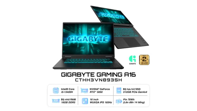 So sánh giá Laptop GIGABYTE Gaming A16 GA6H - GAMING-A16-CTHH3VN893SH (i5 13420H, 16GB, 512GB, RTX5050 8GB, WUXGA 165Hz, Win11) - Tìm sản phẩm giá rẻ nhất - Ảnh 6