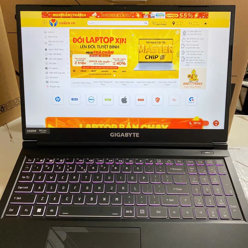 Laptop GIGABYTE Gaming G5 MF5 RC555 - 9RC55MF5FJIINIVN000 (i7 13620H, 16GB, 512GB, RTX 4050 6GB, Full HD 144Hz, Win11) - Giá rẻ nhất hôm nay - Ảnh 25