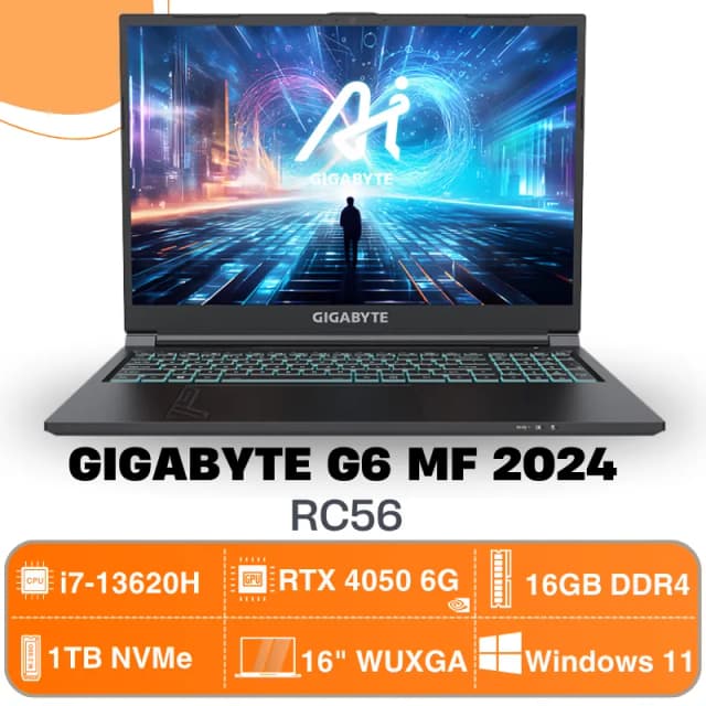 So sánh giá Laptop GIGABYTE Gaming G6 MF RC56 - 9RC56MF0HJIIXIVN000 (i7 13620H, 16GB, 512GB, RTX 4050 6GB, WUXGA 165Hz, Win11) rẻ nhất? - Ảnh 16