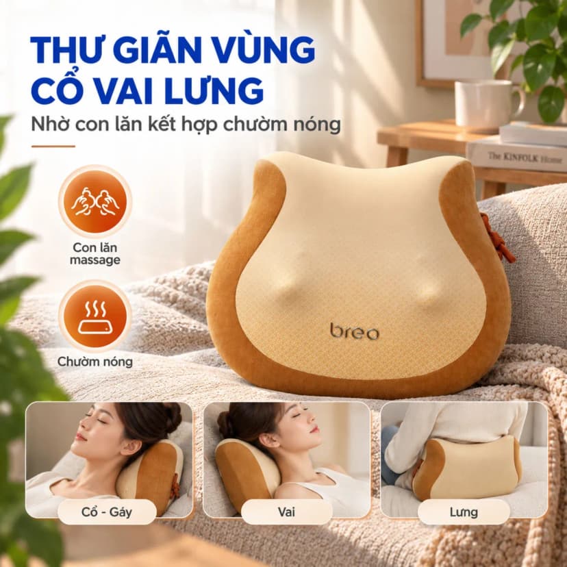 Gối massage Breo Back 2F - Giá rẻ nhất hôm nay - Ảnh 2