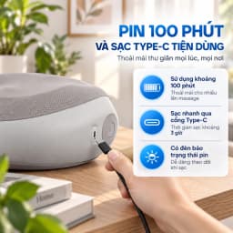 Gối massage Breo P2 Xám - Giá rẻ nhất hôm nay - Ảnh 5