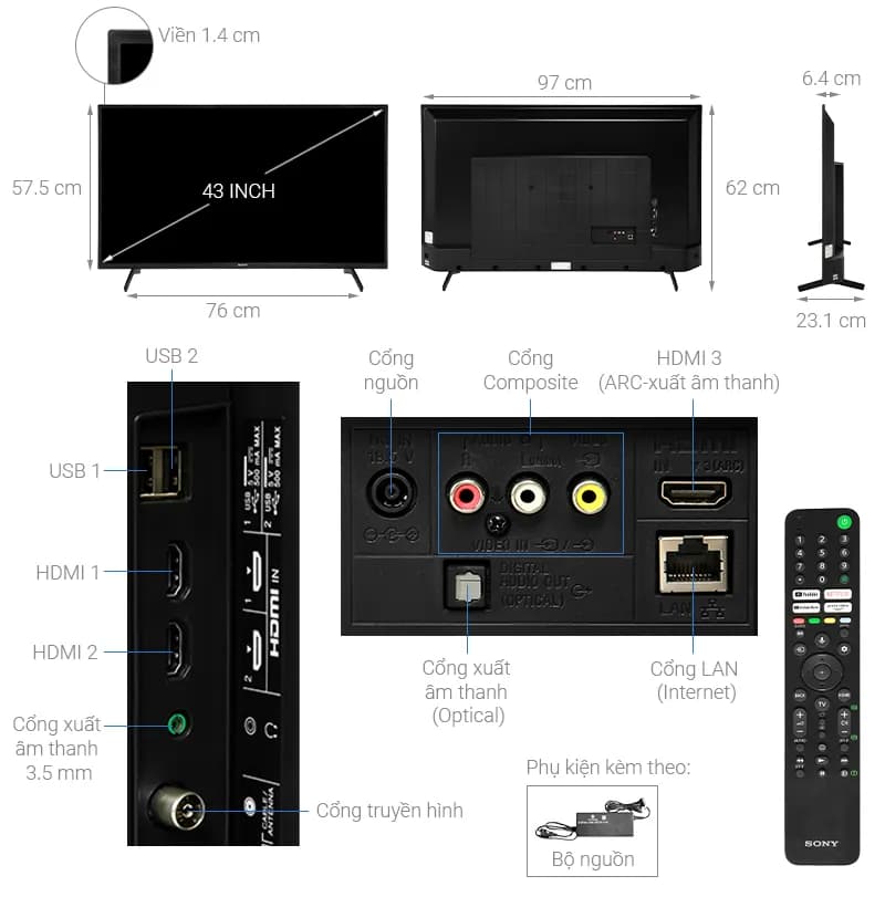 Google Tivi Sony 4K 43 inch KD-43X75K - Giá rẻ nhất hôm nay - Ảnh 8