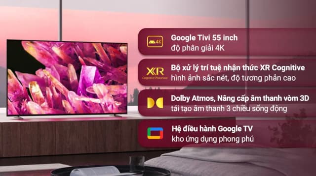 So sánh giá Google Tivi Sony 4K 55 inch XR-55X90K rẻ nhất? - Ảnh 2