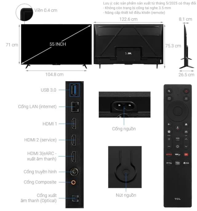 So sánh giá Google Tivi TCL AI 4K 55 inch 55P635 rẻ nhất? - Ảnh 16