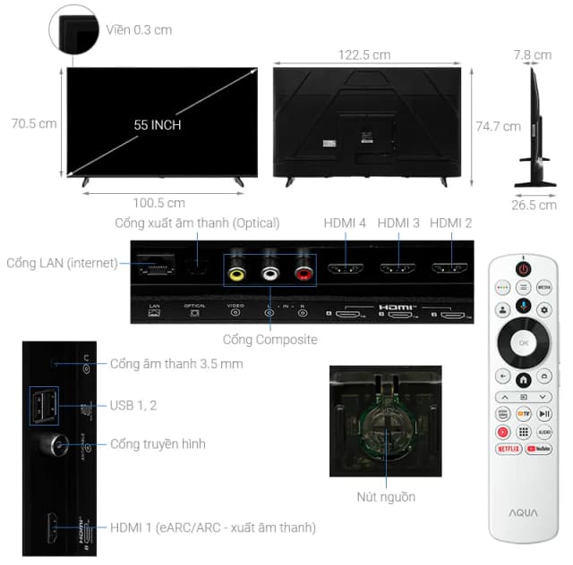 So sánh giá Google Tivi Aqua 4K 55 inch AQT55K85FUX rẻ nhất? - Ảnh 13