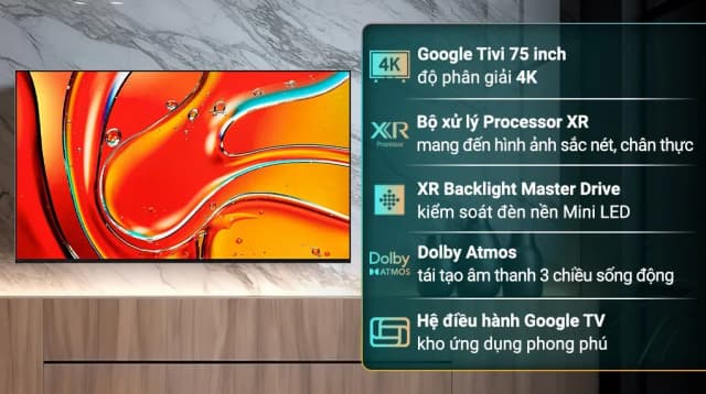 So sánh giá Google Tivi QLED Mini LED Sony AI 4K 75 inch K-75XR70 rẻ nhất? - Ảnh 16