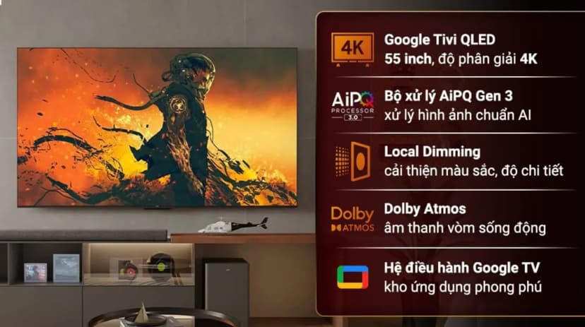 So sánh giá Google Tivi QLED TCL 4K 55 inch 55P7L - Tìm sản phẩm giá rẻ nhất - Ảnh 2