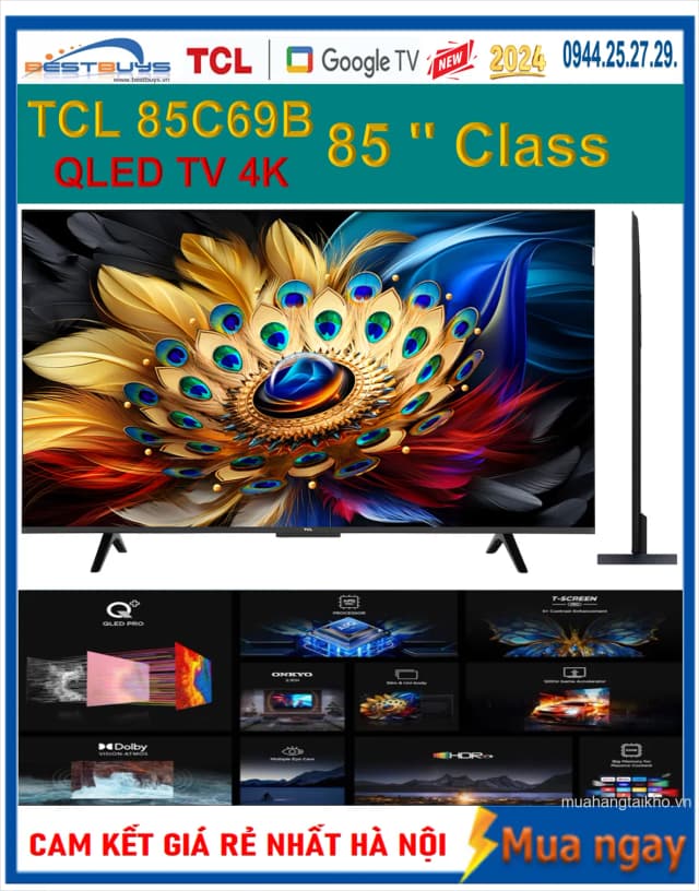 So sánh giá Google Tivi QLED TCL AI 4K 85 inch 85C69B rẻ nhất? - Ảnh 17