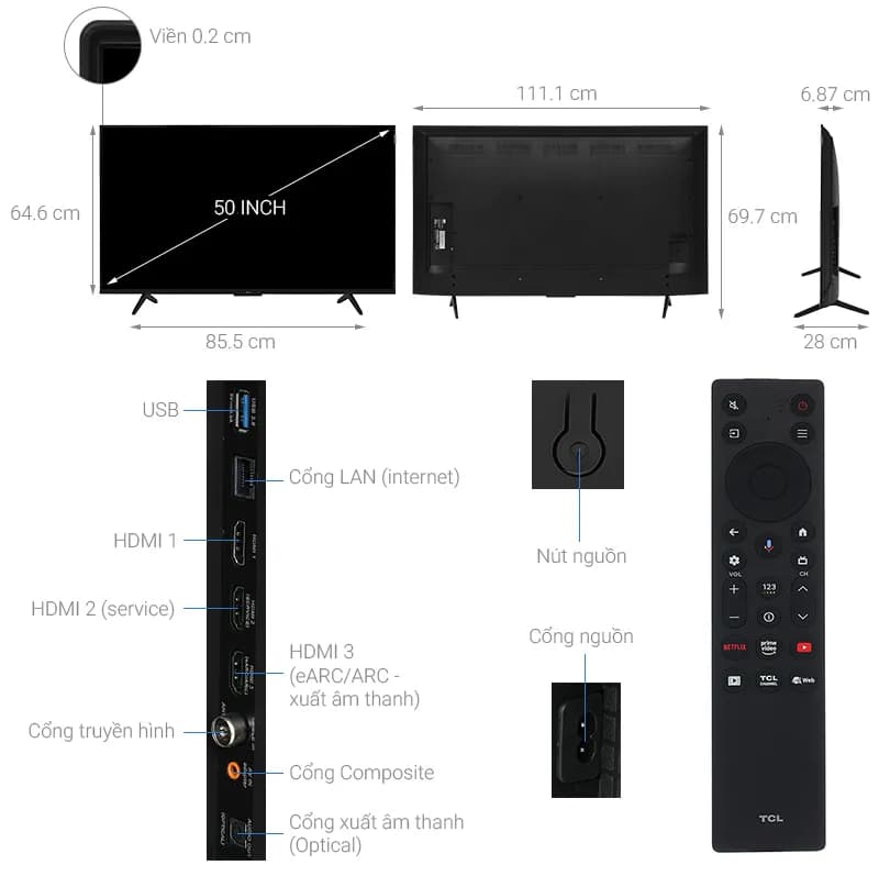 Google Tivi QLED TCL AI 4K 50 inch 50P7K - Giá rẻ nhất hôm nay - Ảnh 10