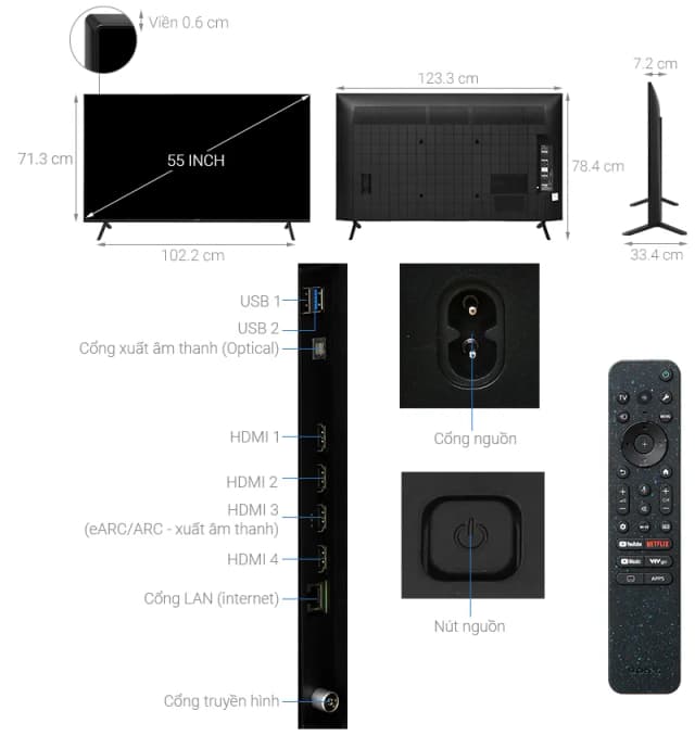 So sánh giá Google Tivi Sony 4K 55 inch K-55S30 rẻ nhất? - Ảnh 8