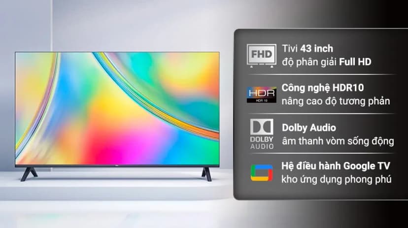 Google Tivi TCL FHD 43 inch 43S5400 - Giá rẻ nhất hôm nay - Ảnh 1