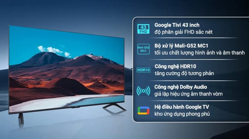 Google Tivi Xiaomi A FHD 43 inch L43MB-AFSEA 2026 - Giá rẻ nhất hôm nay - Ảnh 3